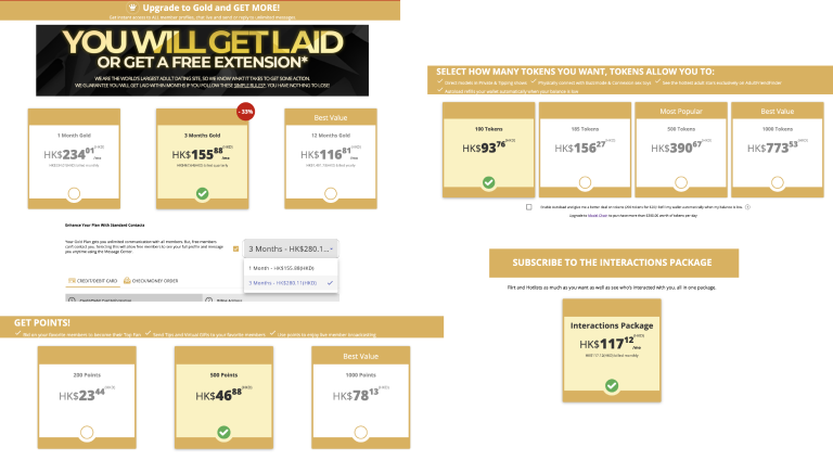 is adult friend finder cost