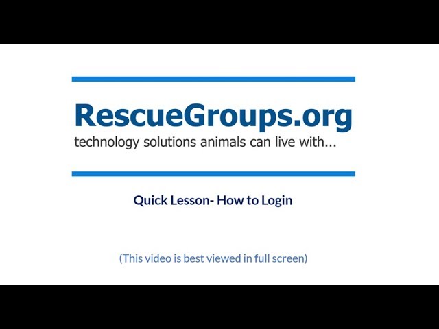 rescuegroups login