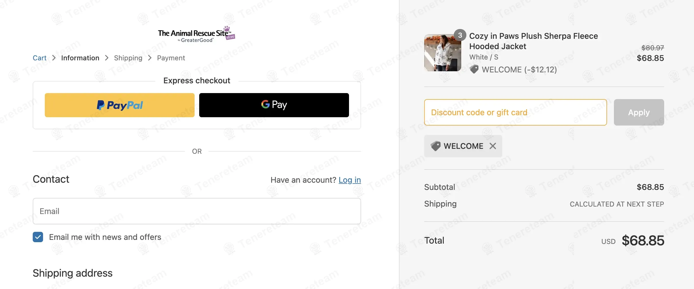 animal rescue site promo code