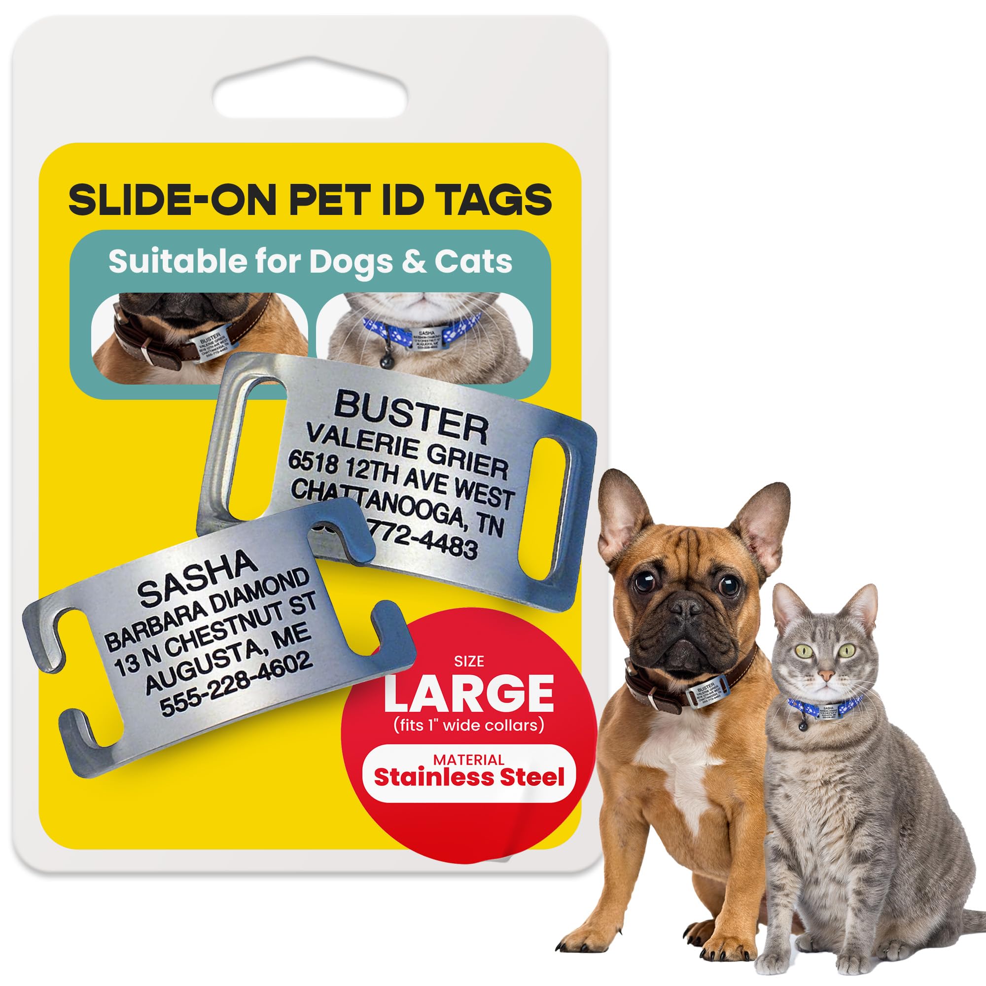 slide on pet id tag